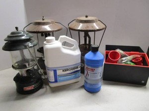 Coleman Lanterns w Vintage, Kerosene, Supplies