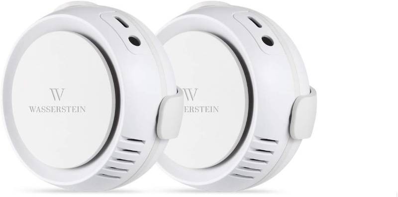 Wasserstein Smart Water, Temperature & Humidity Sensor - Audio Alarm, Simple Plug & Play (2-Pack)