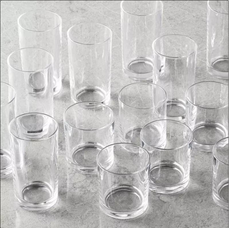 NEW Members Mark 16-Piece Crystal Drinkware Set - Clear