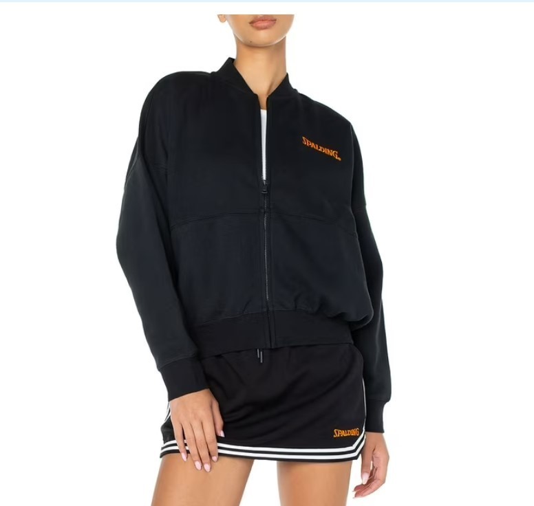 NEW 2 Pack of Spalding Womens Fleece Bomber Jackets - Black and Taupe - Size X-Small (XS)