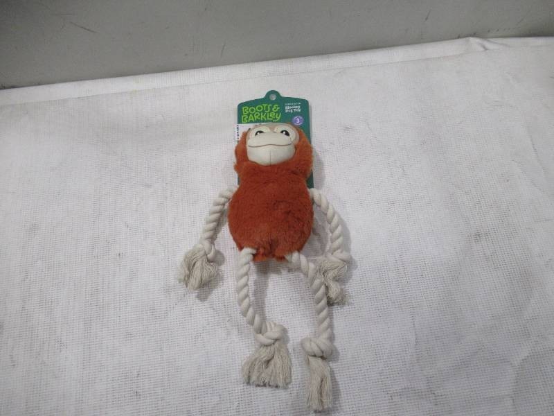 NEW Boots & Barkley Monkey With Rope Dog Plush Toy