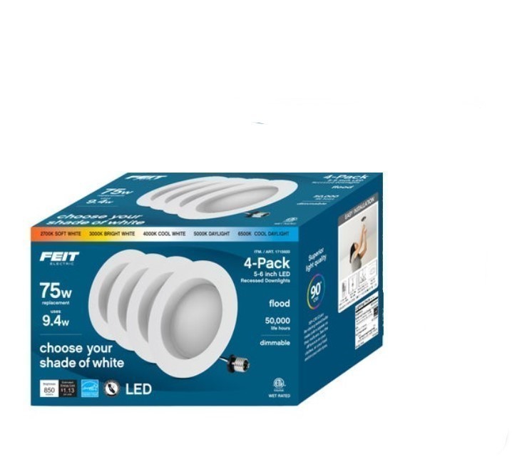 Feit Electric 75W Replacement 5-CCT LED Recessed Downlight 4PK