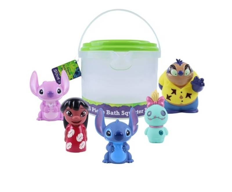 NEW Disney Licensed Squirters Bath Bucket Set, 5 Piece - Lilo and Stitch