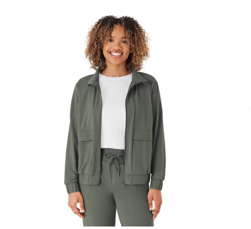 NEW Members Mark Womens Travel Jacket - Olive - MEDIUM