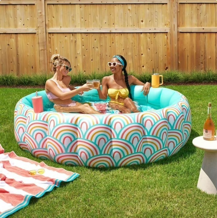 NEW Members Mark Inflatable Lounge Pool - Rainbow