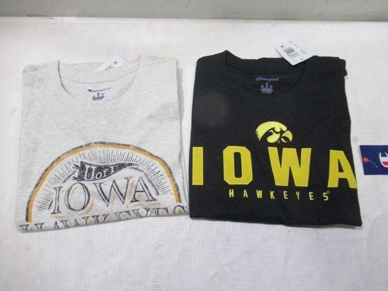 NEW 2 Pack of Champion Brand Mens Short Sleeve T-Shirts - Iowa Hawkeyes - XXL