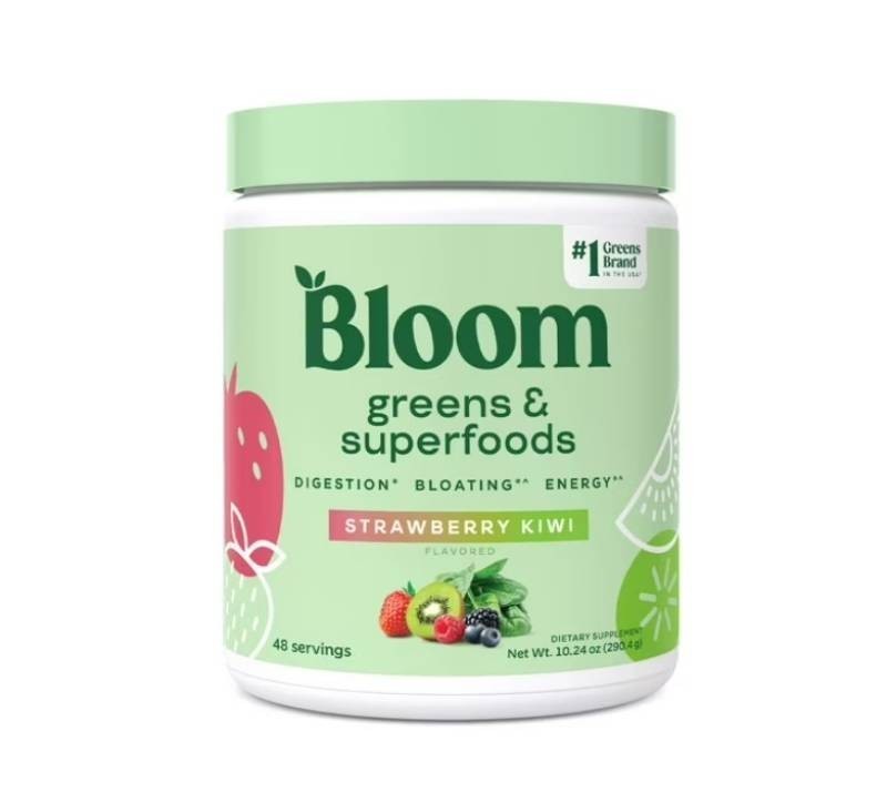 NEW Bloom Nutrition Greens & Superfoods Powder, Strawberry Kiwi, 10.24 Oz 48 Servings BB 826