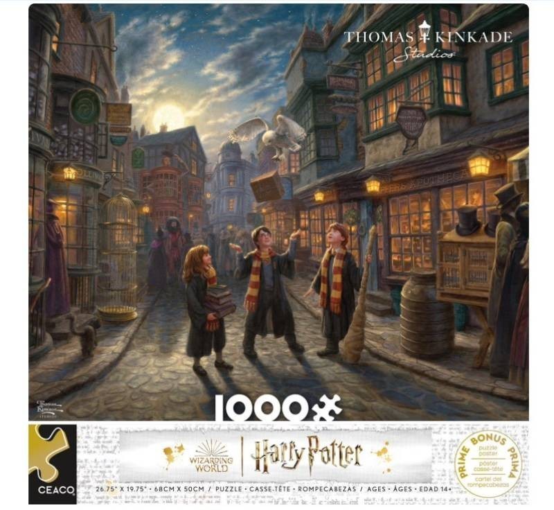 NEW Buffalo Games Interlocking Jigsaw Puzzle, 1000 pc. - Thomas Kinkade - Diagon Alley