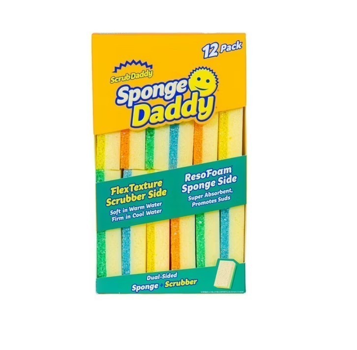 NEW Scrub Daddy Sponge Daddy Cleaning Sponges, Multi-Color, 12 ct.