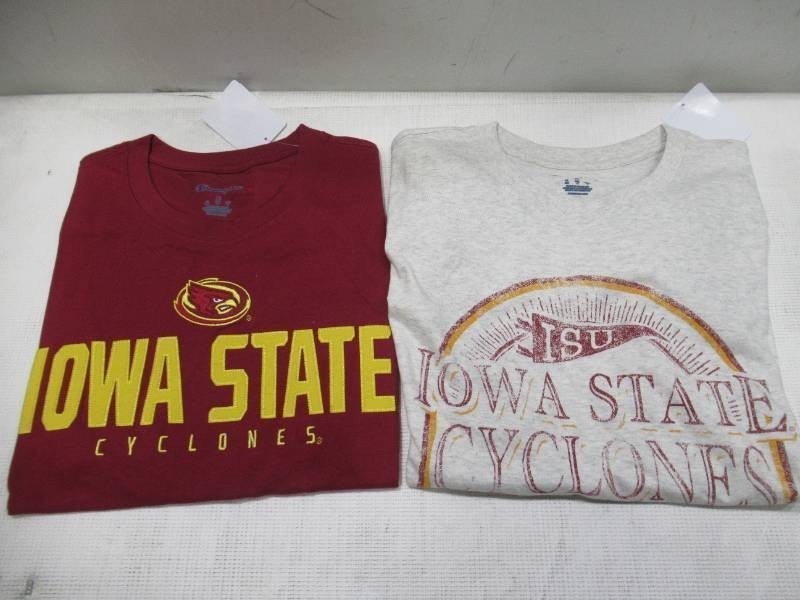PAIR of 2 NEW Iowa State Cyclones NCAA Mens Short Sleeve T-Shirts - XL