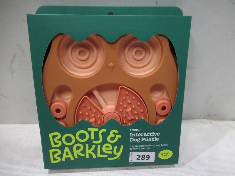 NEW Boots & Barkley Fun Owl Shaped Interactive Dog Puzzle Tray