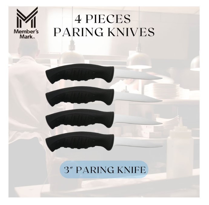 NEW Members Mark 3 and 3.25 Paring Knives, 4 Pack
