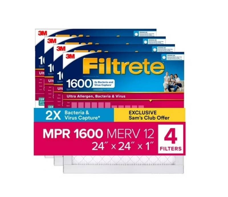 NEW 3M Filtrete Allergen Bacteria and Virus (4 pack) - 24 x 24 x 1