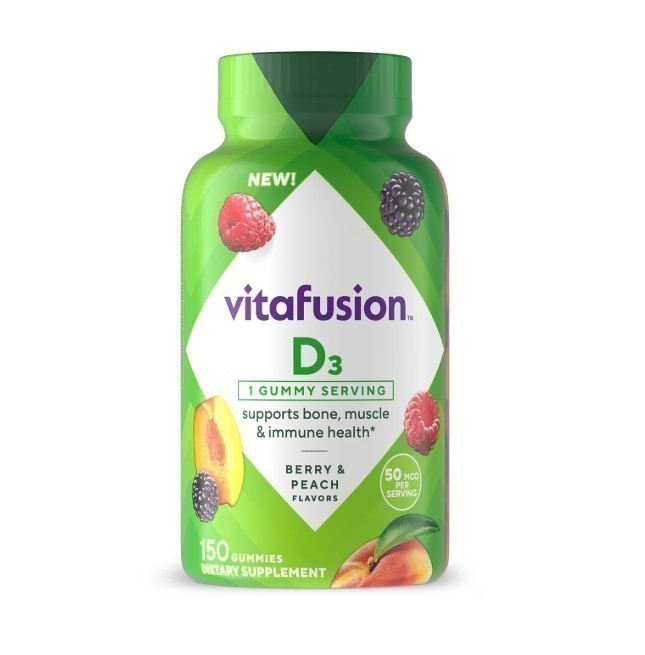 NEW Vitafusion Vitamin D3 Gummy Vitamins, Berry & Peach, 150 count