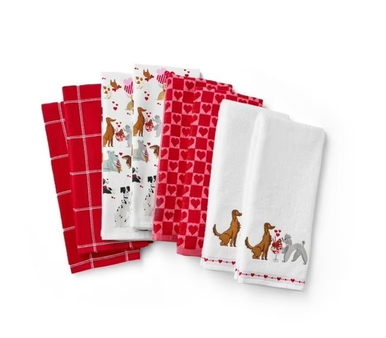 NEW Members Mark 8-Piece Kitchen Towel Set, Puppies
