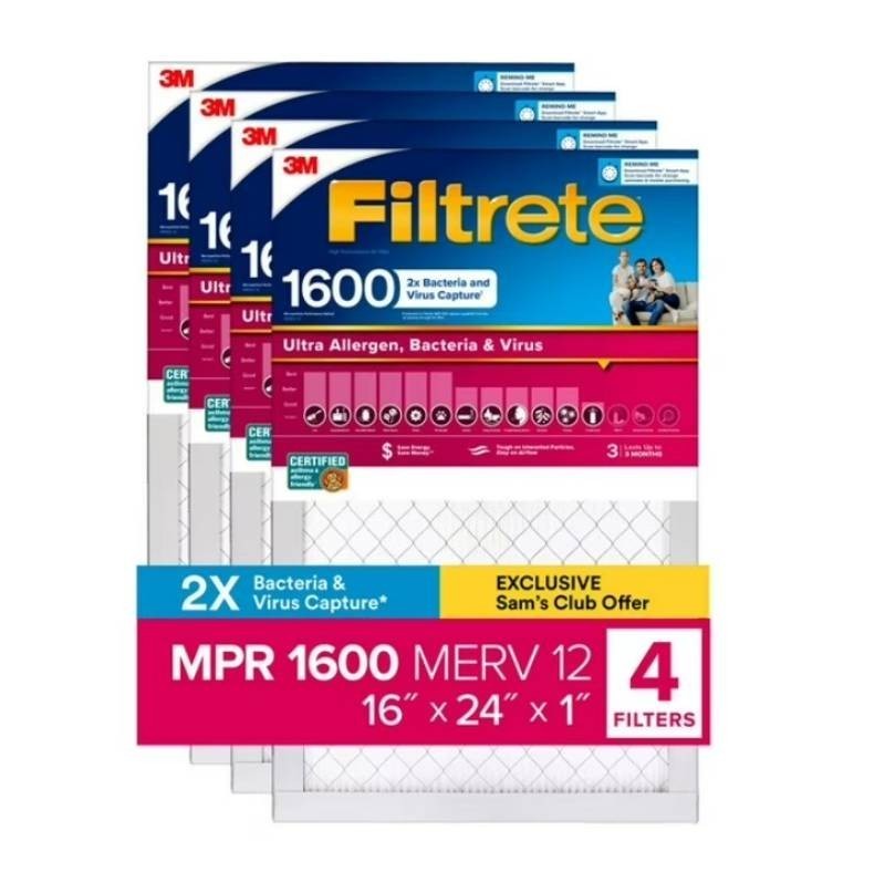 NEW 3M Filtrete Allergen Bacteria and Virus (4 pack) - 16 x 24 x 1