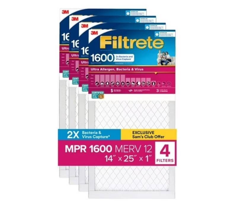 NEW 3M Filtrete Allergen Bacteria and Virus (4 pack) - 14 x 25 x 1