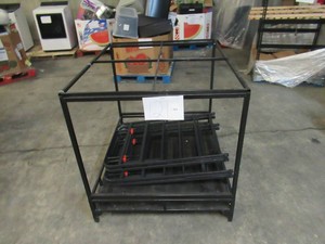 Welded Black Metal Frame Built to Fit Onto Pallets with Angled Roof - Perfect for Projects
