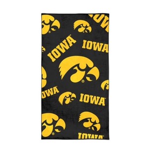 Logo Brands Iowa Hawkeyes 38x72 Beach Towel - Black and Yellow