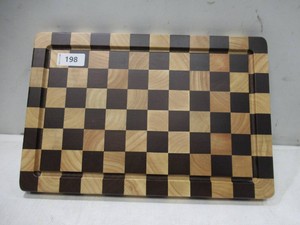 NEW 12 x 18 Rubberwood Checkerboard Cutting Board