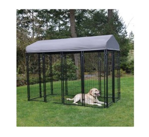 Lucky Dog STAY Series Villa Dog Kennel 4x8 with Privacy Screen