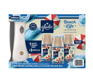 NEW Glade Automatic Spray Air Freshener Americana Collection, Beach Life, 1 Holder  3 Refills