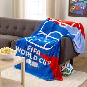 NEW Licensed FIFA World Cup Silk Touch Throw, 60 x 70 - FIFA Blue