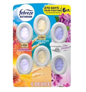 NEW Febreze Bathroom Air Freshener, Spring Mix, 6 ct.