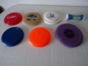 6 - Frisbee and Container of Shuttlecocks