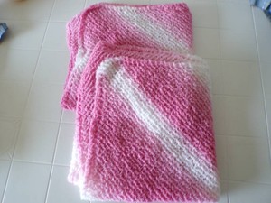 2 - New Unused Handmade Crochet Soft n Silky Baby Blankets
