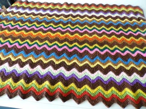 2 - Small Throw Afgans, Both Multi-Colored 1- 31 x 47 & 1 - 33 x 60.