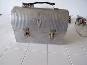 Vintage Thermos Aluminum Metal Dome Lunchbox