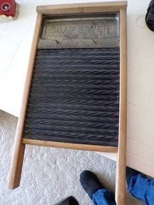 Antique Blue Porcelain Enamel National Washboard Co. Soap Saver #197