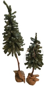 Ll-FR - Faux Decorative Fir Trees Pair 50 in and 33.5 in