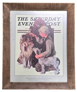 Ll-FR - Vintage Saturday Evening Post Print Norman Rockwell Framed