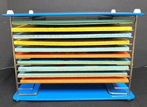 Ll-FR - Vintage Wooden Puzzles & Rack (Lot of 10)