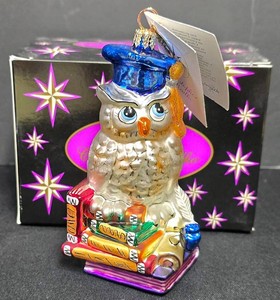 Ll-FR - Christopher Radko Hoo Knows More Glass OrnamentNew in Box