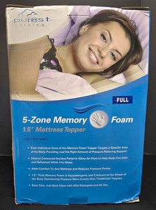 Ll-FR - Memory Foam Mattress Topper - PureRest 5-Zone Full 1.5 in New in Box
