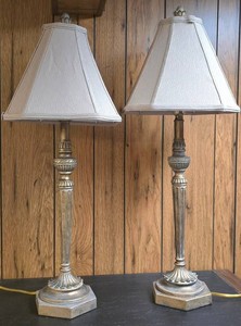LL-BR - Table Lamps - New Unpackaged Pair With Shades 30 in & 31 in