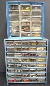 LL-L - Fastener Organizers - Blue Parts Cabinets (Lot of 2)