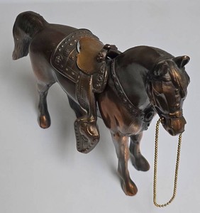 LL-BR - Bronze Horse Figurine With Removable Saddle