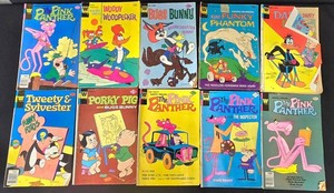 LL-BR - Vintage Whitman Comics Lot of 10 Pink Panther, Bugs Bunny & Daffy Duck
