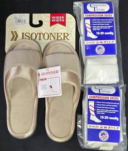 LL-BR - Slippers & Compression Socks Mixed Lot - Isotoner New in Package
