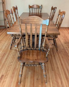 DR - Dining Table and Chairs Set With Bench Vintage Wood