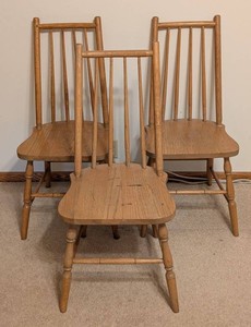 BR - Vintage Wood Side Chairs (Lot of 3)