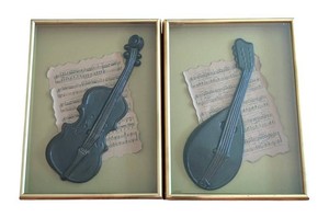 SR - Framed Musical Wall Hangings Pair