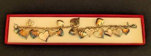Sterling Silver Heart Charm Bracelet