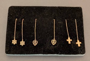 DR - Gold Tone Dangle Earrings 3 Pairs