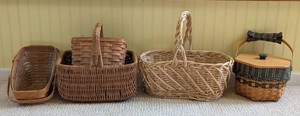 SR - Decorative Basket Lot of 4 Longaberger & Woven Baskets