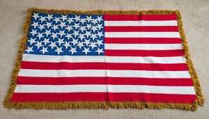 SR - American Flag Throw Blanket Vintage Knit Afghan